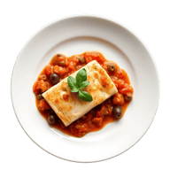 Baked Cod Puttanesca