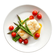 Baked cod with vegetables