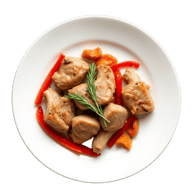 Conejo al Romero con Pimientos
