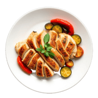 Grilled chicken with vegetables