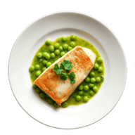 Merluza en Salsa Verde con Guisantes