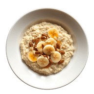 Oatmeal with banana and almonds
