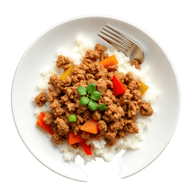 Ground turkey rice bowl