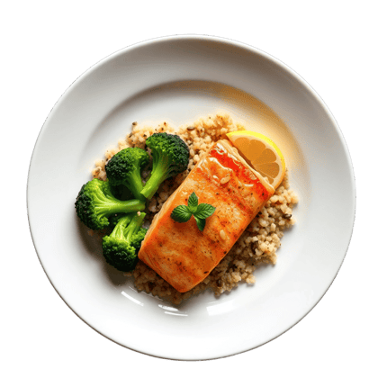 Grilled salmon with quinoa