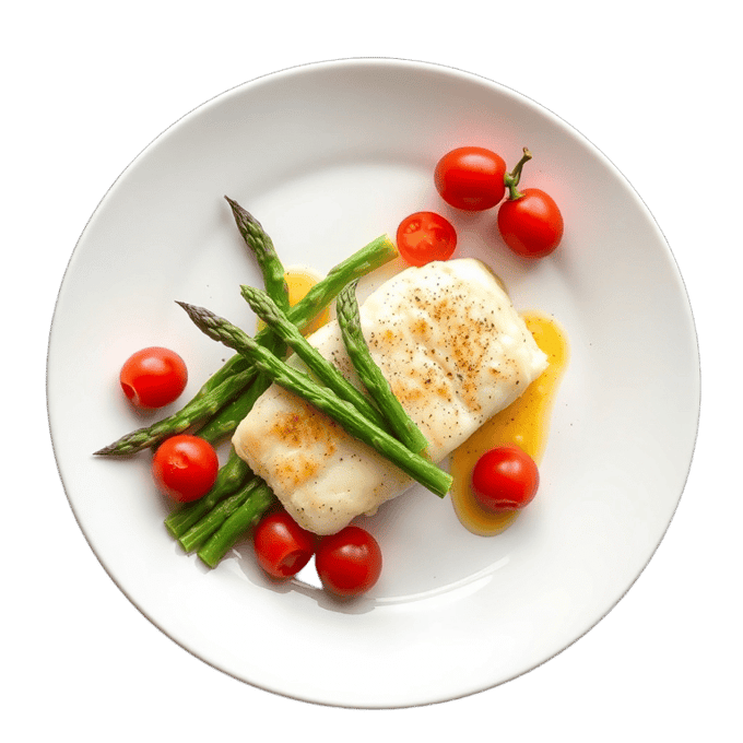 Baked cod with vegetables
