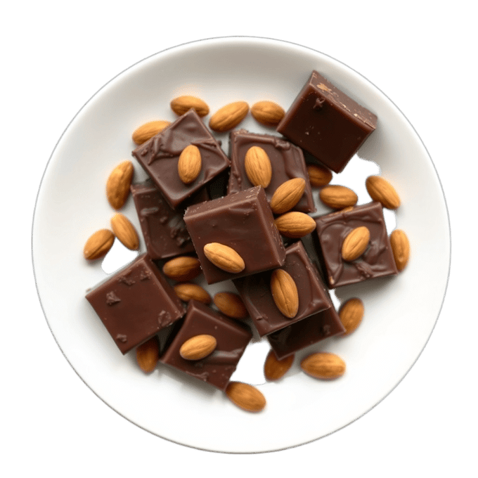 Dark chocolate almonds