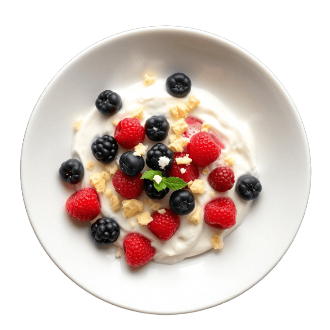 Yogurt Bowl with Amaretti and Berries