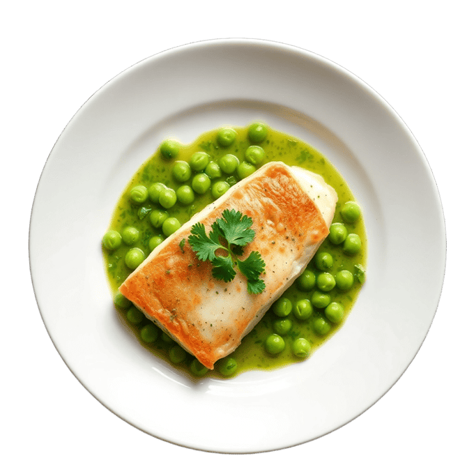 Merluza en Salsa Verde con Guisantes