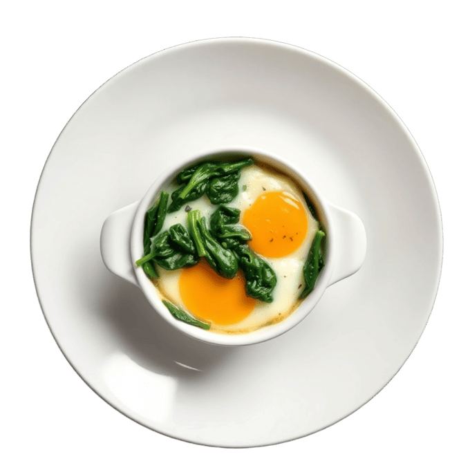 Œufs en Cocotte aux Épinards