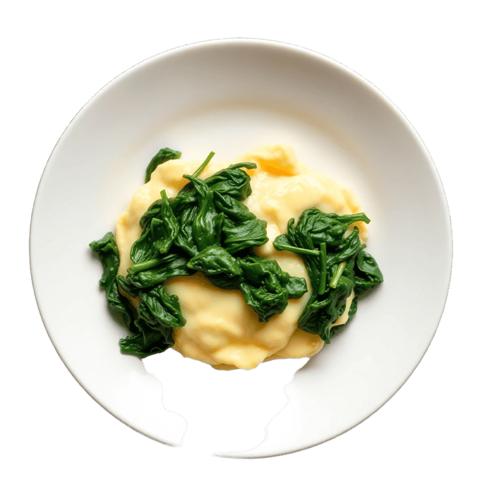 Scrambled eggs with spinach