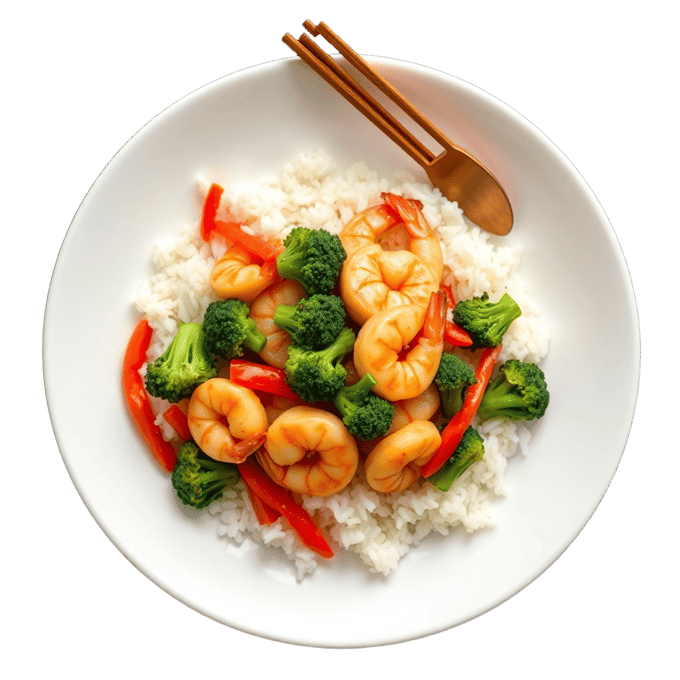 Garlic shrimp stir-fry