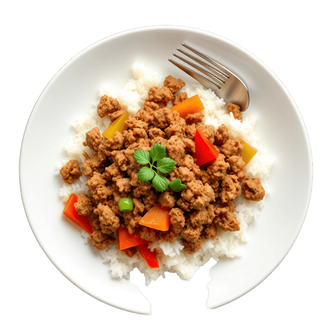 Ground turkey rice bowl